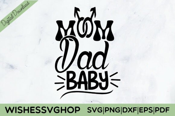 Enhancing Crafts with the Mom Dad Baby SVG PNG Graphic Design Asset