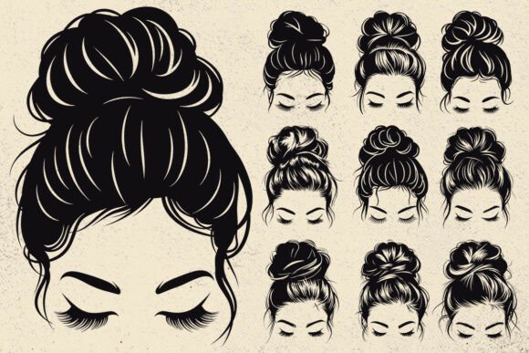 Messy Bun SVG File for Blog and Website Graphics