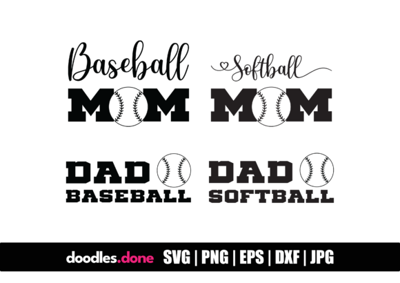 Softball Dad Bundle SVG, Baseball Mom: A Versatile Graphic Design Asset for Crafts & Local Branding